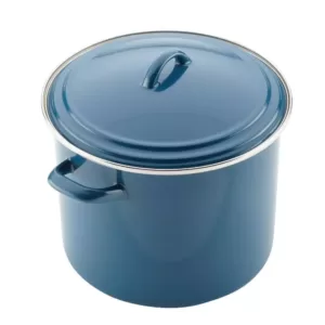 Ayesha Curry Home Collection 12 qt. Steel Nonstick Stock Pot in Twilight Teal with Lid