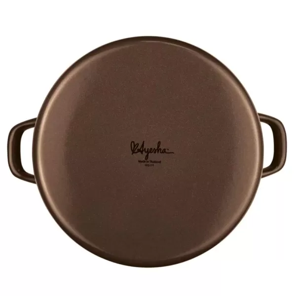 Ayesha Curry Home Collection 12 qt. Steel Nonstick Stock Pot in Brown Sugar with Lid