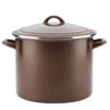 Ayesha Curry Home Collection 12 qt. Steel Nonstick Stock Pot in Brown Sugar with Lid