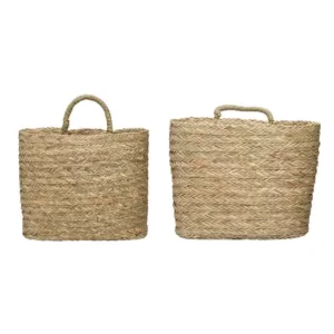 3R Studios Seagrass Handwoven Decorative Wall Baskets (Set of 2)