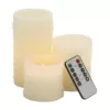 LITTON LANE Large: 6 in; Medium: 4 in; Small: 3 in. Ivory Wax Flameless Pillar Candles (Set of 3)