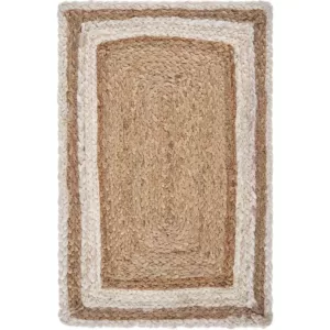 LR Home Toned 19 in. x 13 in. Bleach / Natural Jute Placemat (Set of 4)