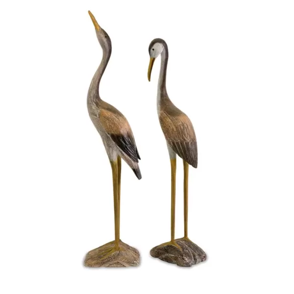 IMAX Reeds Wood Cranes (Set of 2)