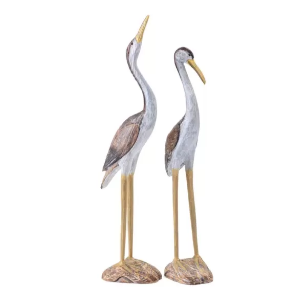 IMAX Reeds Wood Cranes (Set of 2)