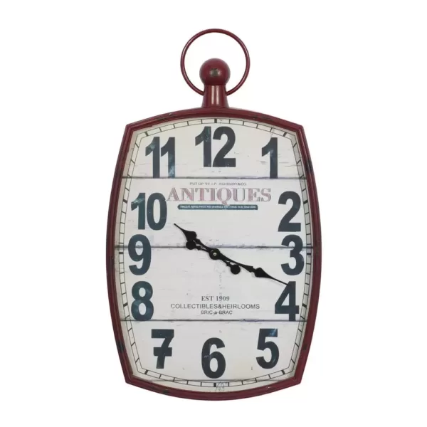 LITTON LANE 33 in. x 19 in. Antique Reproduction Style Wall Clock