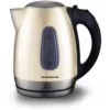 Ovente 7-Cup Beige Stainless Steel Electric Kettle, Automatic Shut-Off and Boil-Dry Protection