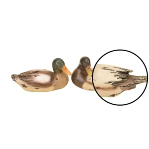 LITTON LANE Decoy Duck Polystone Sculptures (Set of 2)