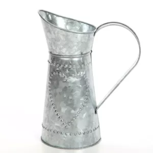 Benzara Gray decorative Galvanized Metal Pitcher