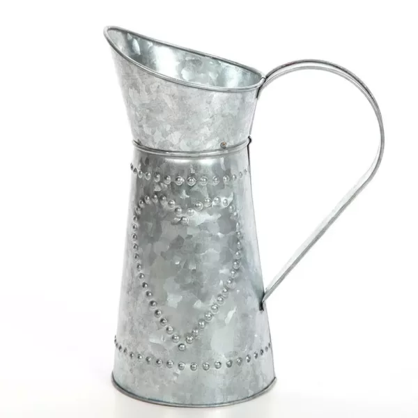 Benzara Gray decorative Galvanized Metal Pitcher