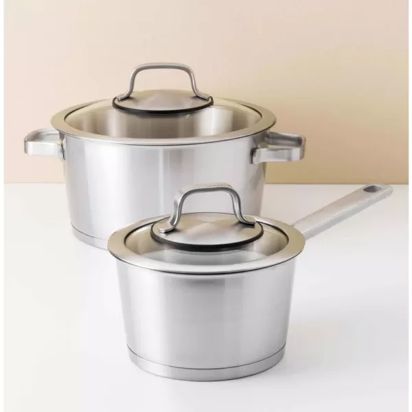 BergHOFF Essentials Manhattan 1.8 qt. Stainless Steel Sauce Pan with Glass Lid