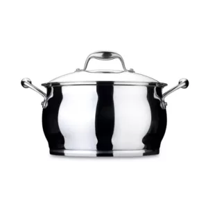 BergHOFF Essentials Zeno 7 qt. Stainless Steel Stock Pot with Glass Lid