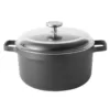 BergHOFF GEM 5.2 qt. Cast Aluminum Nonstick Stock Pot in Black with Glass Lid