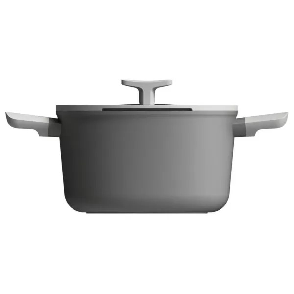 BergHOFF Leo 5.8 qt. Aluminum Nonstick Stock Pot in Grey with Glass Lid