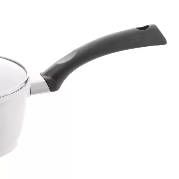 Berndes SignoCast Pearl 2 qt. Cast Aluminum Ceramic Nonstick Sauce Pan in White with Glass Lid