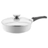 Berndes Vario Click Pearl 4 qt. Cast Aluminum Ceramic Nonstick Saute Pan in White with Glass Lid