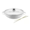 Berndes Vario Click Pearl 13.5 in. /5.25 Qt. Induction Round Wok with Lid White