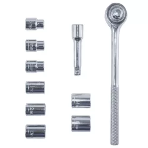 Best Value 1/2 in. Drive Socket and Ratchet Set (10-Piece)