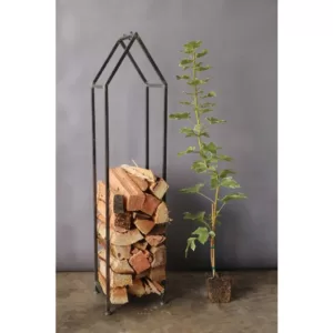 3R Studios House Shaped Metal Log Holder