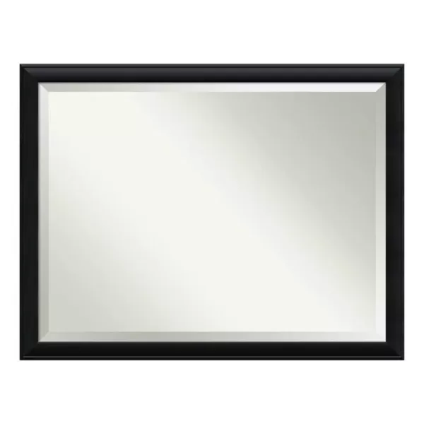 Amanti Art Nero 44 in. W x 34 in. H Framed Rectangular Beveled Edge Bathroom Vanity Mirror in Black