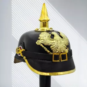 Benzara Black and Gold Imperial Prussian Helmet