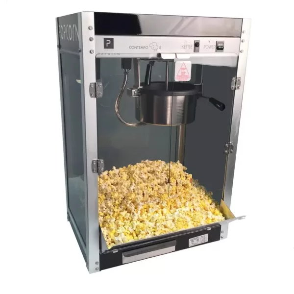 Paragon Contempo Pop 8 oz. Black Stainless Steel Countertop Popcorn Machine