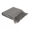 Glitzhome 60 in. L Acrylic Black/White Houndstooth Woven Throw