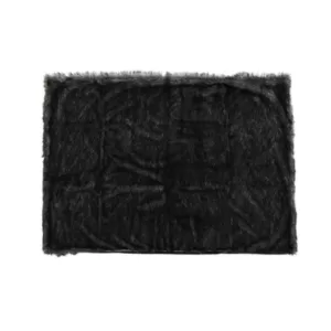 Noble House Warrin Black and White Streak Faux Fur Throw Blanket