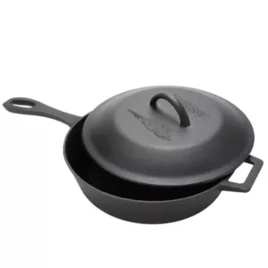 Bayou Classic 10.5 in. Cast Iron Skillet in Black with Lid