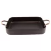 BergHOFF Ouro Hard Anodized Aluminum Black Roaster Pan with Rose Gold Handles