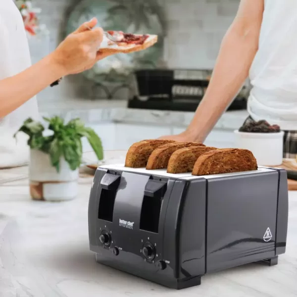 Better Chef Dual-Control 4-Slice Black Toaster