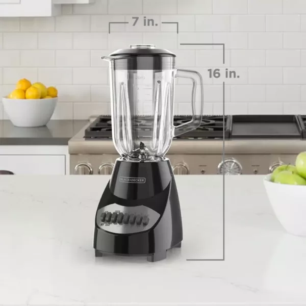 BLACK+DECKER 40 oz. 10-Speed Black Countertop Blender