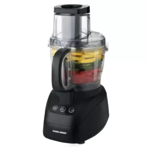 BLACK+DECKER Wide Mouth 10-Cup 2-Speed Black Food Processor