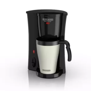 BLACK+DECKER Brew'n Go Black Single Serve Coffee Maker with Travel Mug