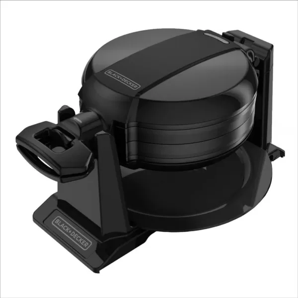 BLACK+DECKER 2-Waffle Black Flip Belgian Waffle Maker