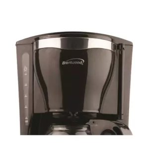 Brentwood Appliances 12-Cup Black Coffee Maker with 16 oz. Stainless Steel Heated Travel Mug and 12-Volt Car Adapter