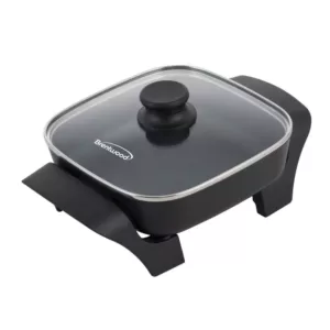 Brentwood Appliances 16 sq. in. Black Nonstick Electric Skillet with Glass Lid