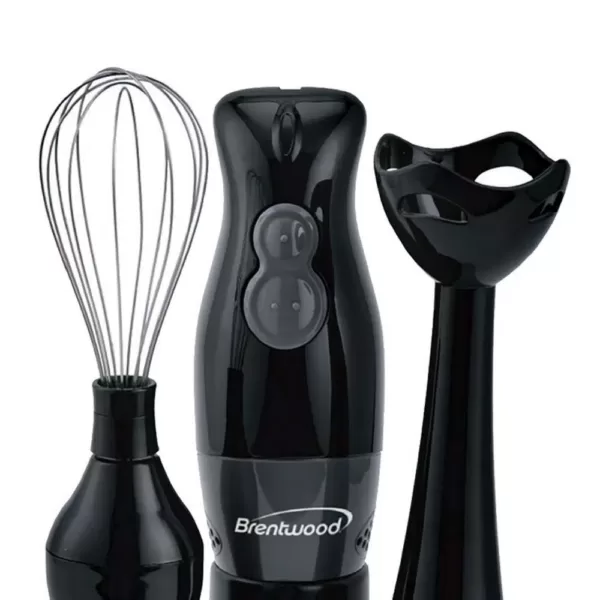 Brentwood Appliances 2-Speed Black Hand Mixer Blender and Food Processor with Balloon Whisk