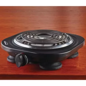 Brentwood Appliances Single Burner 28 in. Black Electric Burner