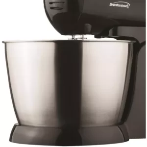 Brentwood Appliances 3 Qt. 5-Speed Black Electric Stand Mixer with Bowl and 5-Speed Black Electric Hand Mixer