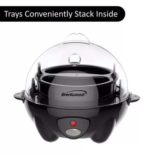 Brentwood 7-Egg Black Electric Egg Cooker with Auto Shutoff