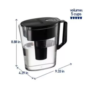 Brita SOHO 5-Cup Small Water Filter Pitcher in Black, BPA Free