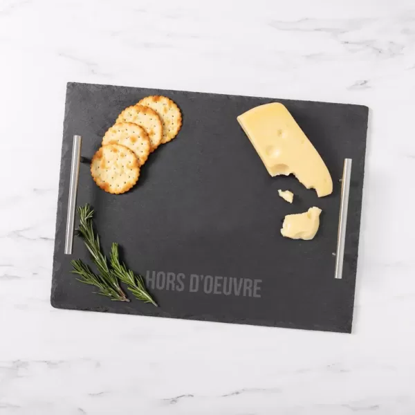 Cathy's Concepts Hors d'oeuvre 11.7 in. W x 1.3 in. H x 15.7 in. D Slate Serving Tray