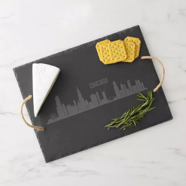 Cathy's Concepts Chicago Skyline Black Slate Serving Tray