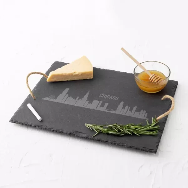 Cathy's Concepts Chicago Skyline Black Slate Serving Tray