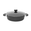 Circulon Classic 4 qt. Round Hard-Anodized Aluminum Nonstick Casserole Dish in Black with Glass Lid