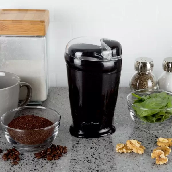 Classic Cuisine 1.41 oz. Black Blade Coffee Bean Grinder and Spice Grinder