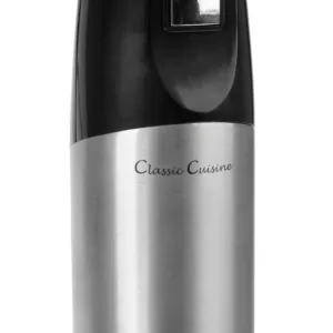 Classic Cuisine 6-Speed 4-in-1 Black Immersion Blender with Chopper and Whisk Attachment