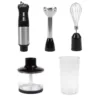 Classic Cuisine 6-Speed 4-in-1 Black Immersion Blender with Chopper and Whisk Attachment