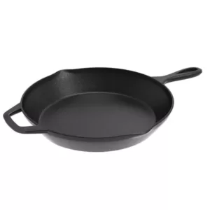 Classic Cuisine 12 in. Cast Iron Skillet in Black with Pour Spout