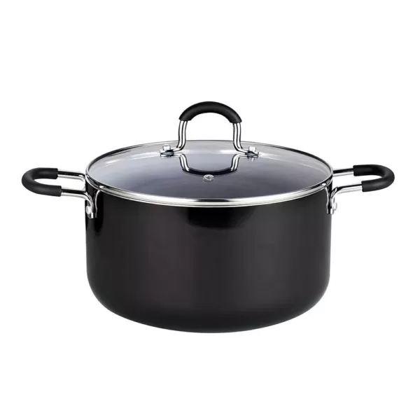 Cook N Home 8-Piece Aluminum Nonstick Cookware Set in Black